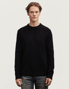 DENHAM DENHAM CREW KNIT Heavy Cotton Blend - Regular Fit Black