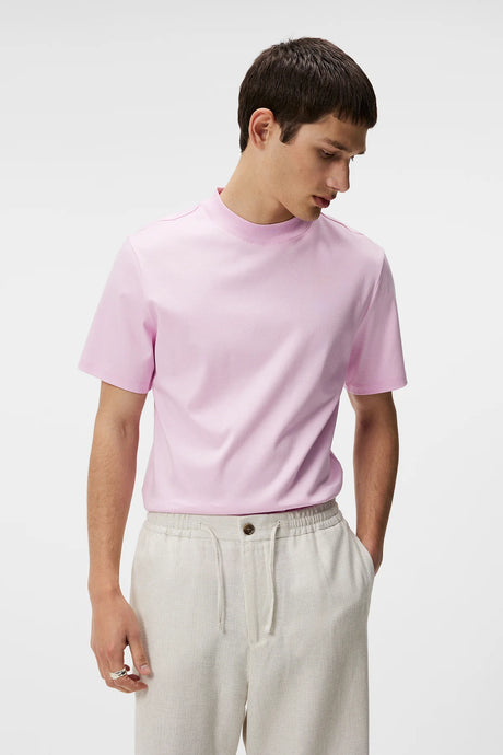 J.LINDEBERG ACE MOCK NECK T-SHIRT Pink Lavender