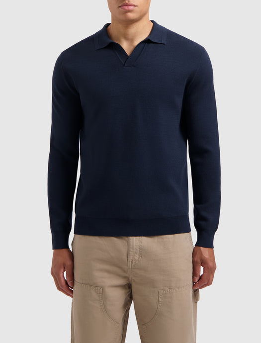 PURE PATH BUTTONLESS POLO KNITWEAR Navy