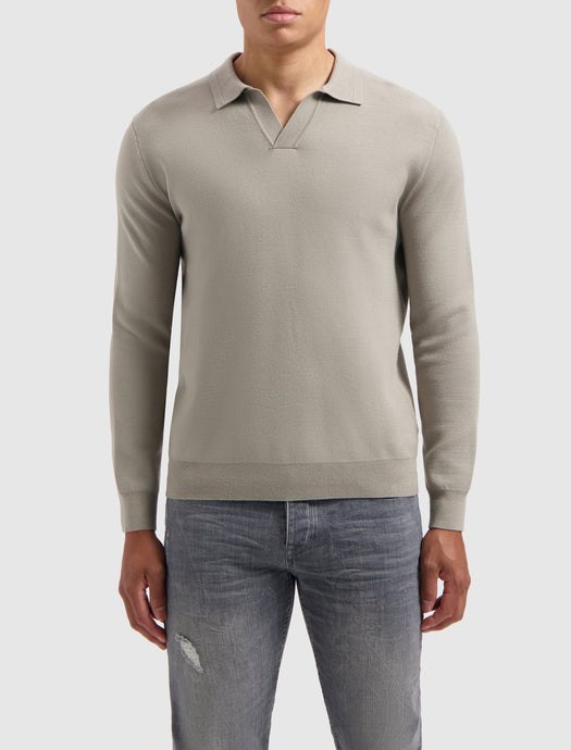 PURE PATH BUTTONLESS POLO KNITWEAR Taupe