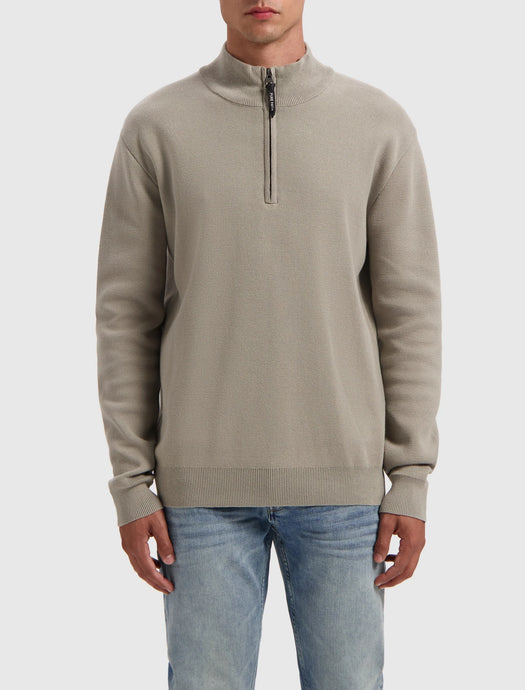 PURE PATH OVERSIZED HALFZIP KNITWEAR Taupe