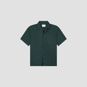 ØLÅF Linen Camp SS Shirt Dark Green