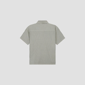 ØLÅF Boxy Seersucker Stripe SS Shirt Charcoal