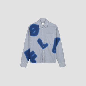 ØLÅF Stain Logo Stripe Shirt Blue Stripe