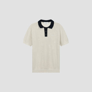 ØLÅF Varsity Polo SS Knit Off-White