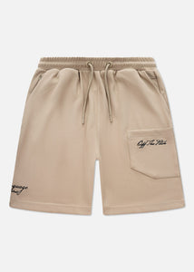 OFF THE PITCH DOUBLE SCRIPT SHORT Sand