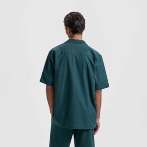 ØLÅF Linen Camp SS Shirt Dark Green