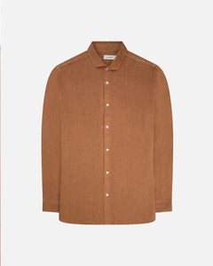 GOOD PEOPLE LINEN GARMENT DYE SHIRT Roast Brown