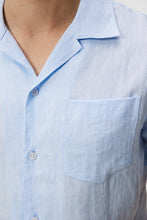 Afbeelding in Gallery-weergave laden, J.LINDEBERG ELIO LINEN MELANGE SHIRT Chambray Blue